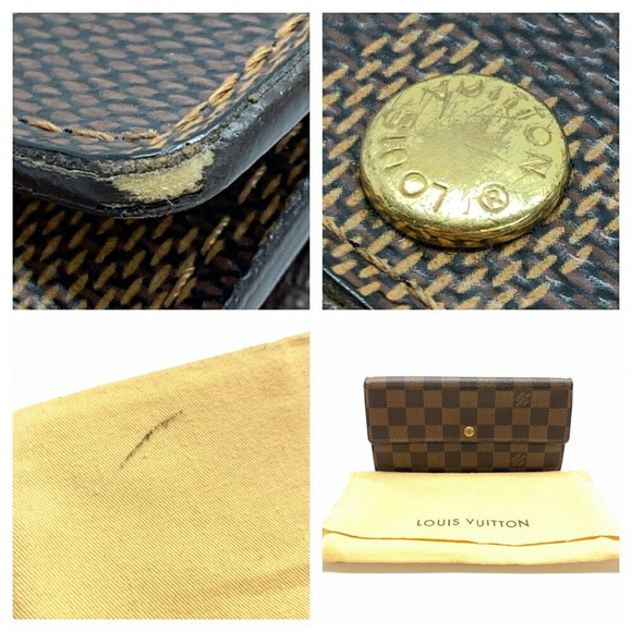 Louis Vuitton Portefeuille Sarah Damier Leather Long Wallet Brown - Picture 10 of 10